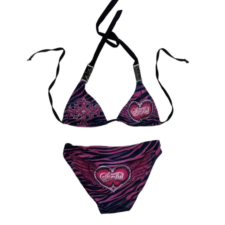 Damen Triangel-Bikini mit Verzierungen Drune