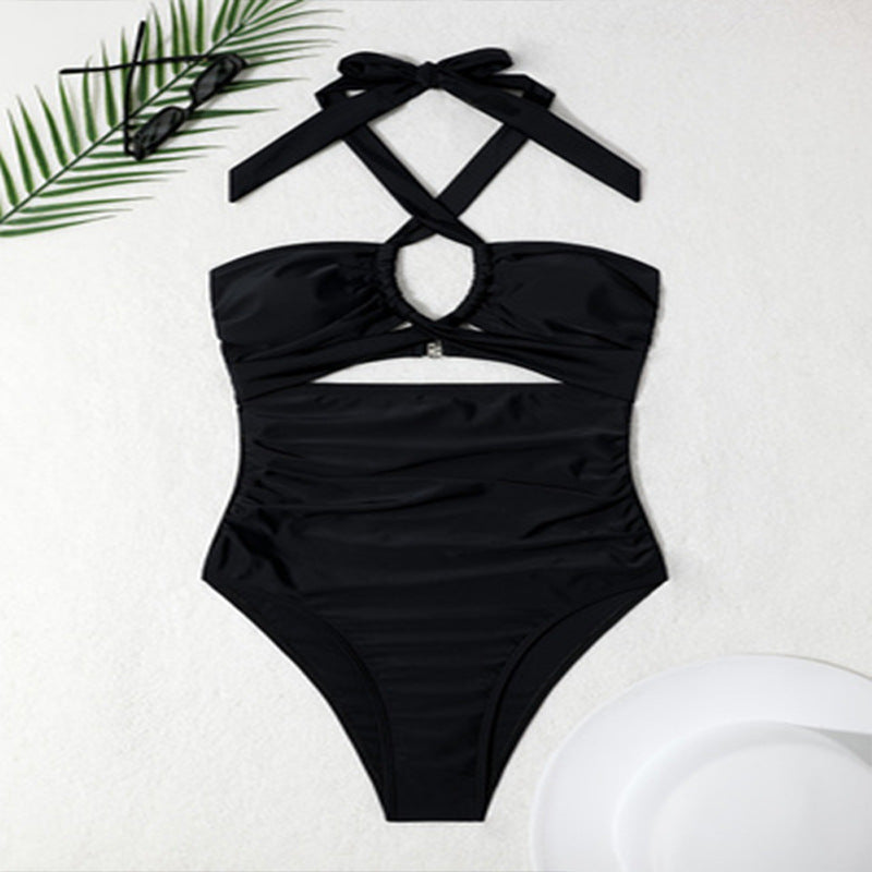 Damen Einteiler Badeanzug mit modischem Cut-Out und raffiniertem Kreuzträgerdesign Drune