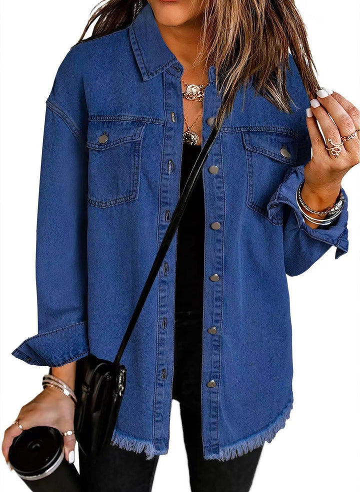 Femme Destroyed Denim Westernjacke Drune