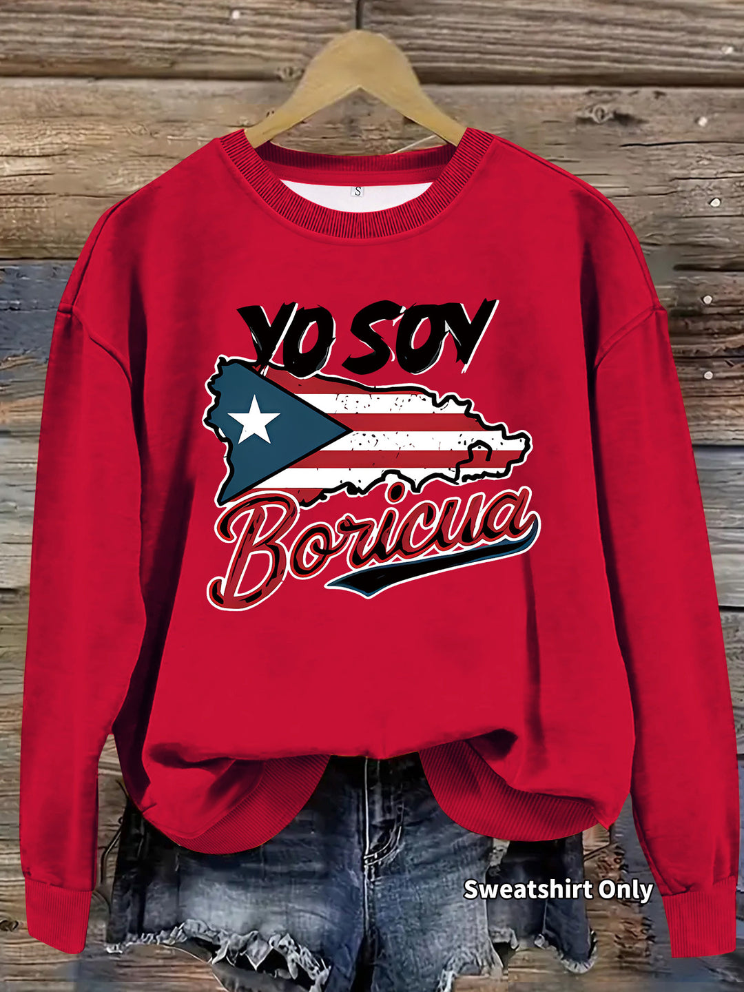Damen Sweatshirt mit kreativem Puerto Rico Design und lässigem Schnitt Drune