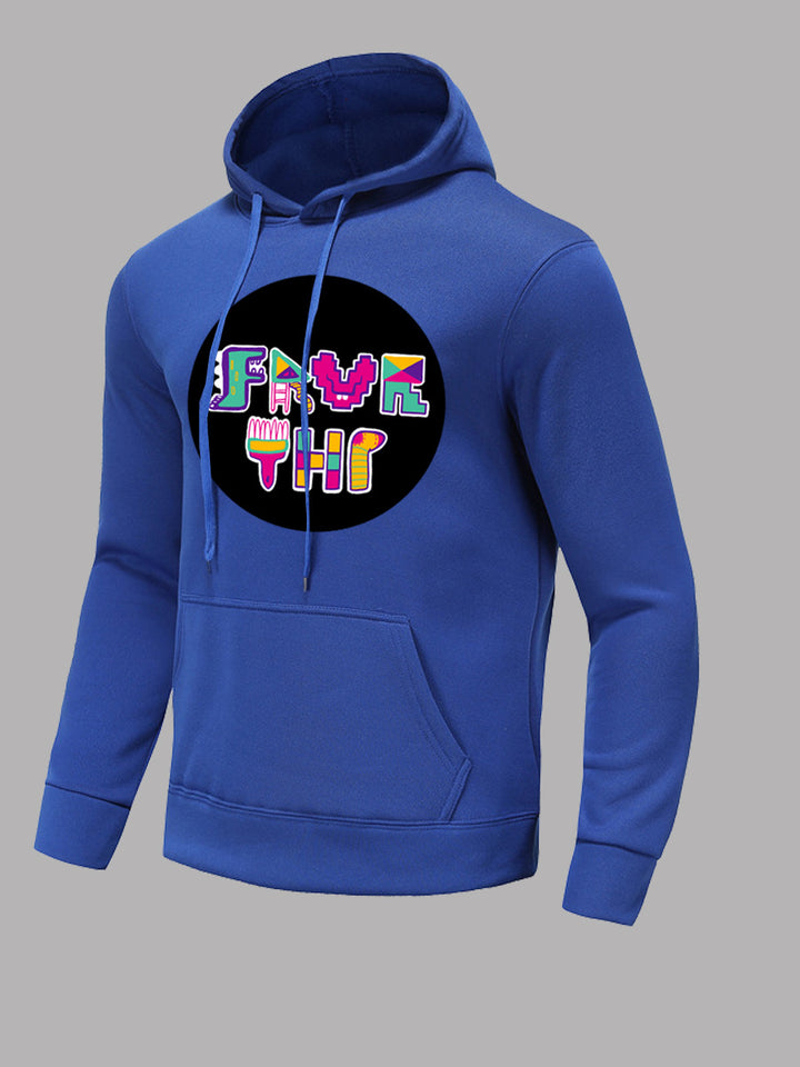 Damen modischer Kapuzenpullover mit auffälligem Grafikdesign und bequemen Kängurutaschen Drune