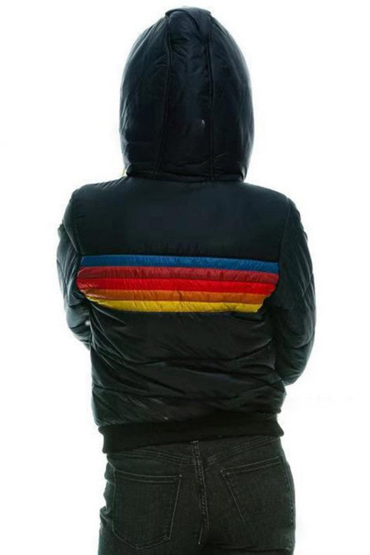 Drune | Kapuzen Retro Streifenjacke