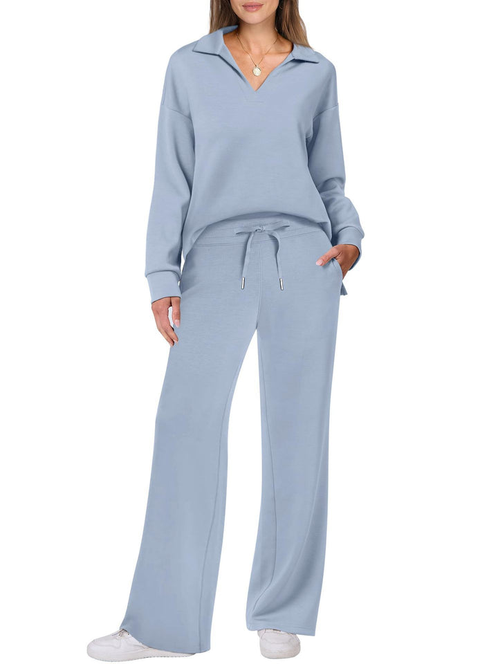 Damen lässiges Set aus oversized Pullover und weitem Jogginghose Drune