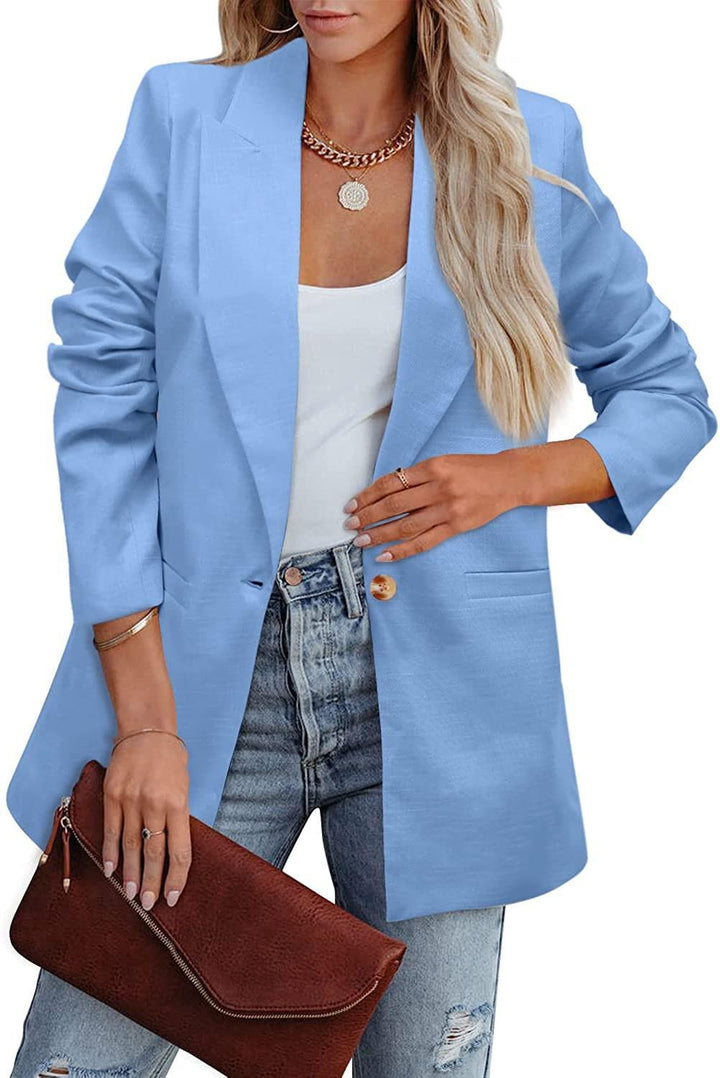 Damen Eleganter Freizeitblazer mit lässigem Schnitt und zwei Taschen Drune