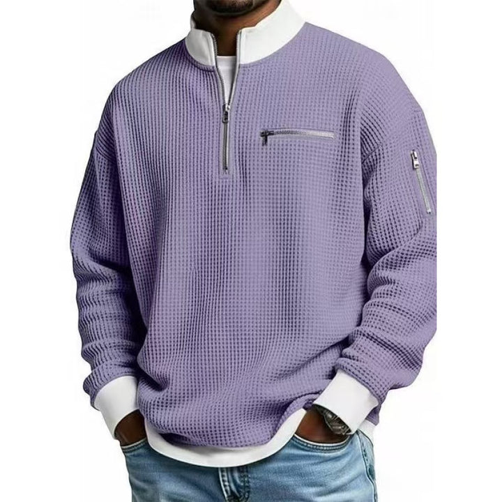 Herren Sweatshirt mit hohem Kragen und praktischem Reißverschluss Drune
