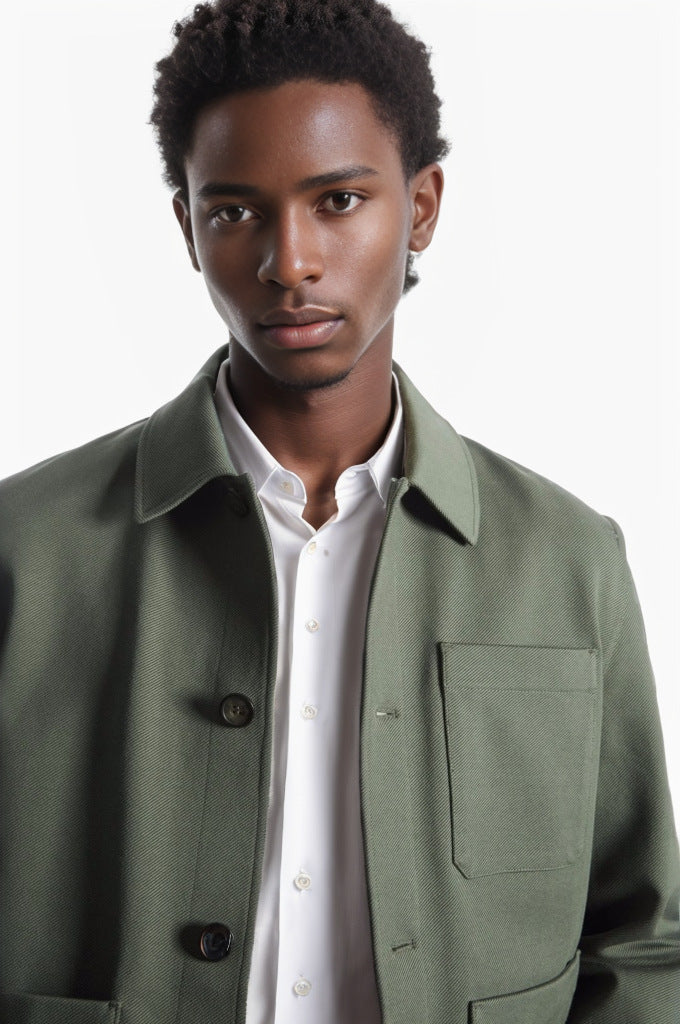 Herren modische Designerjacke mit praktischen Taschen Drune