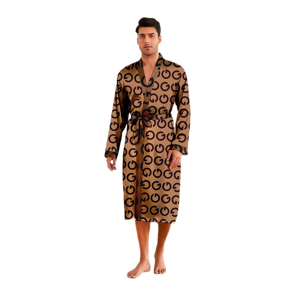 Herren Kimono mit modernem Muster und Gürtel – Drune