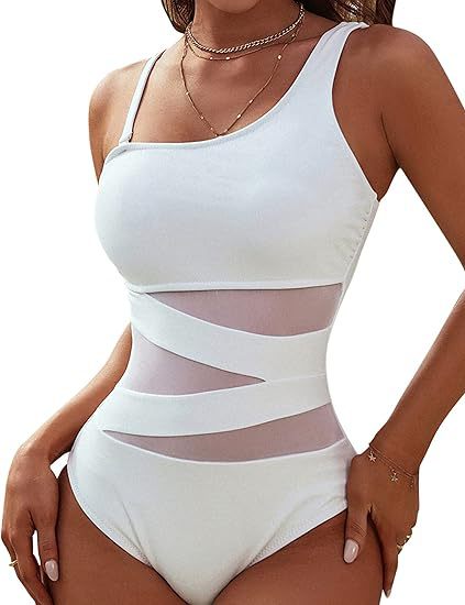 Damen Sportlicher Badeanzug mit einzigartigen Mesh-Einsätzen Drune