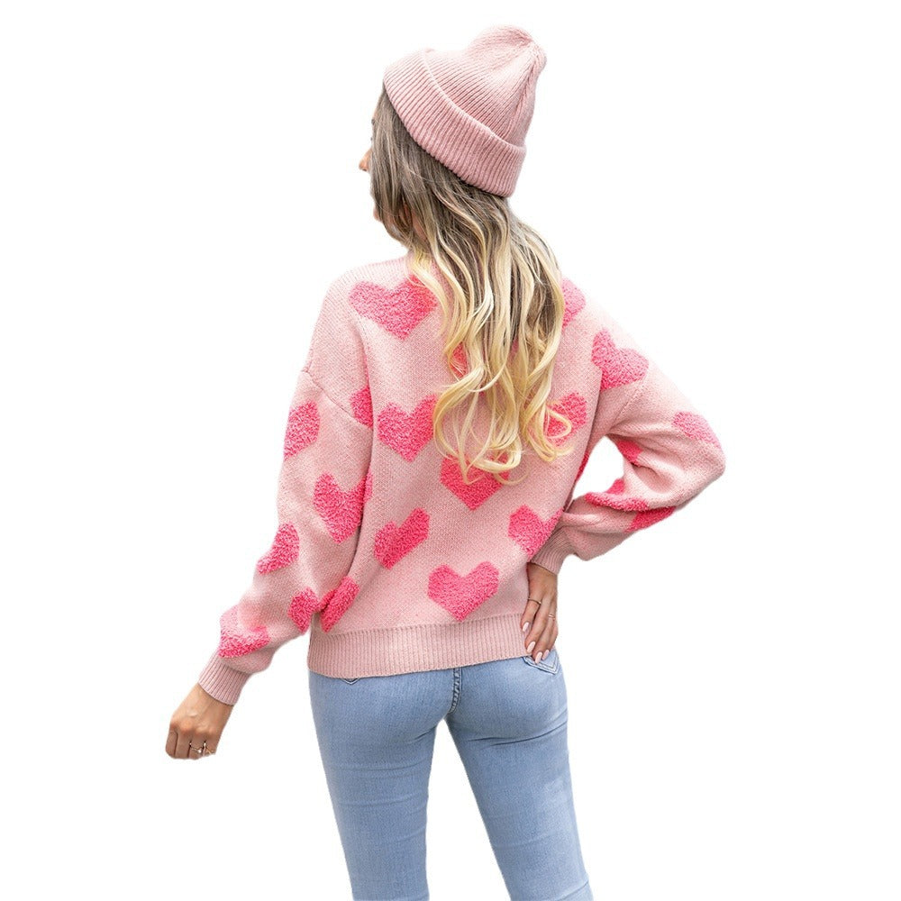 Damen Sweatshirt mit Herzdesign Drune