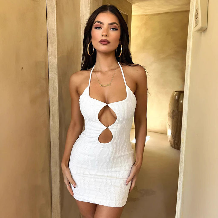 Damen Minikleid mit raffiniertem Ausschnitt und figurbetontem Schnitt Drune