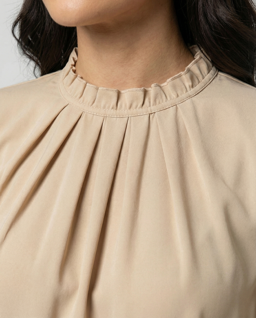 Drune | Falten Hoher Kragen Lässiger Schnitt Elegante Kleidung