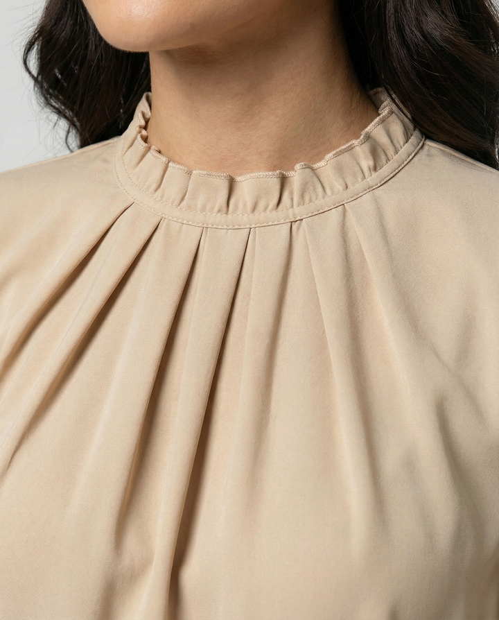 Drune | Falten Hoher Kragen Lässiger Schnitt Elegante Kleidung