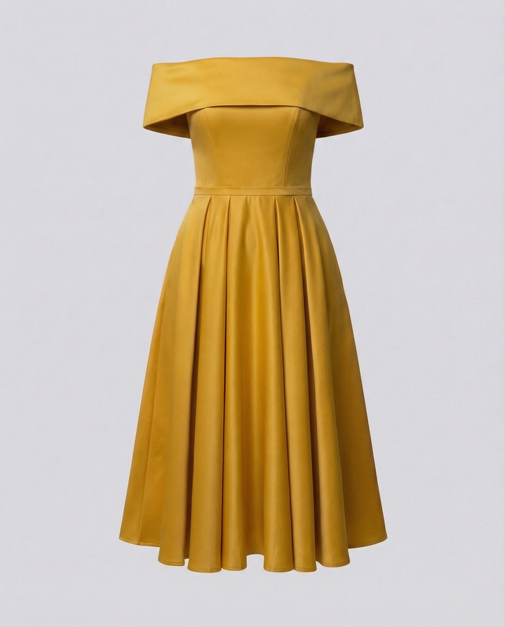 Mode Lässig Trägerlos Satin Partykleid