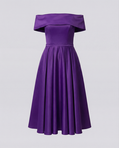 Drune | Vielseitiges Trägerloses Satin-Kleid für Partys