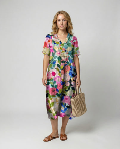 Luftiges Blumen Sommerkleid Damen | Drune
