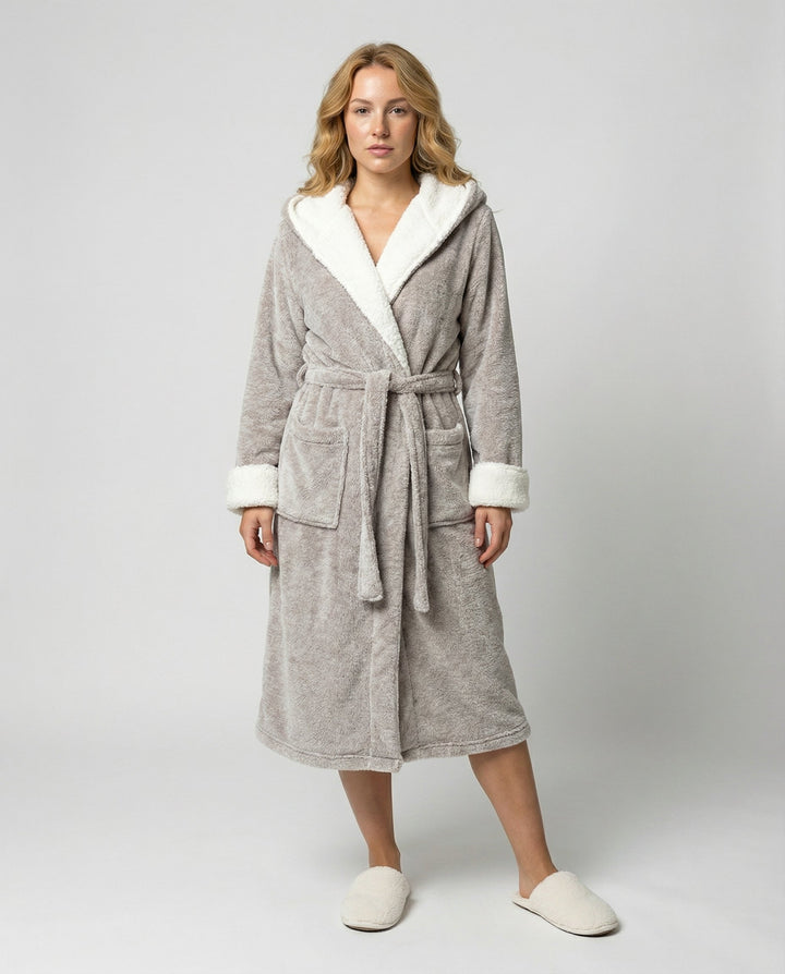 Kuscheliger Fleece Morgenmantel Damen | Drune