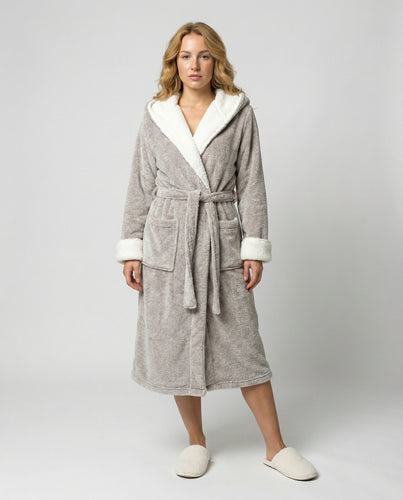 Kuscheliger Fleece Morgenmantel Damen | Drune