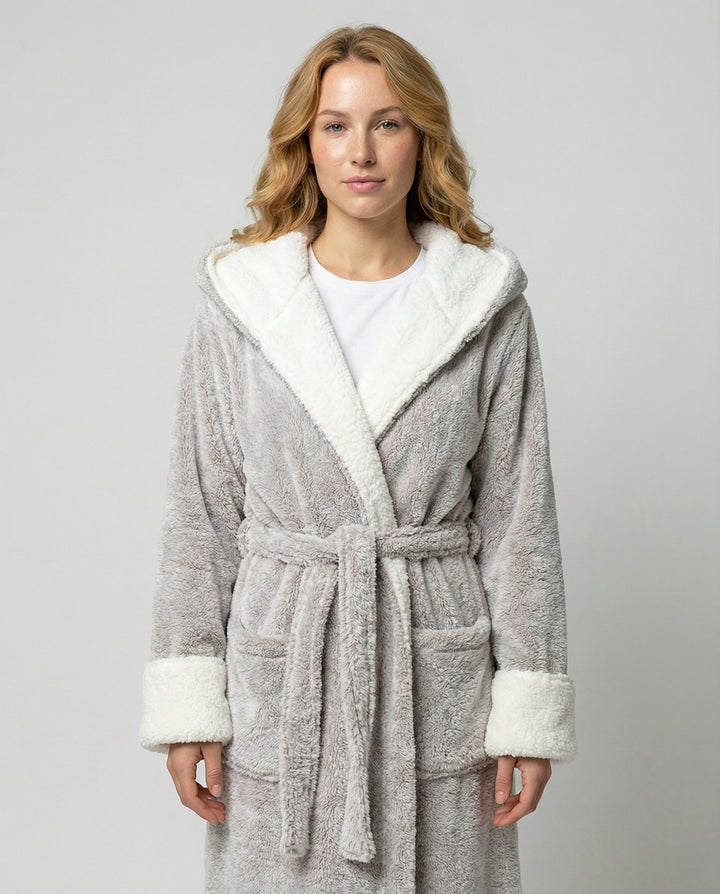 Kuscheliger Fleece Morgenmantel Damen | Drune