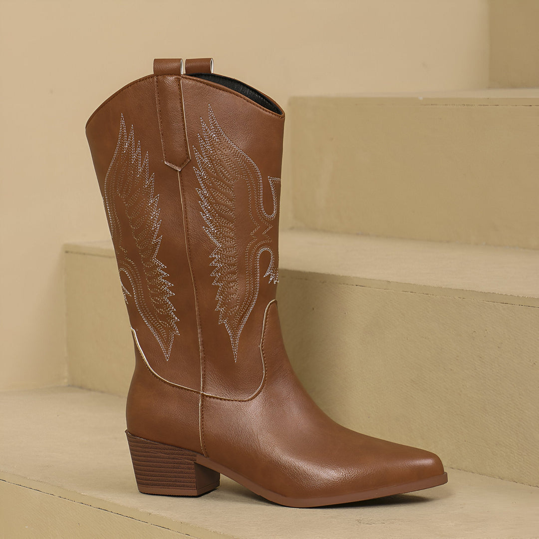 Drune | Stylische Cowgirl-Kniehohe Stiefel