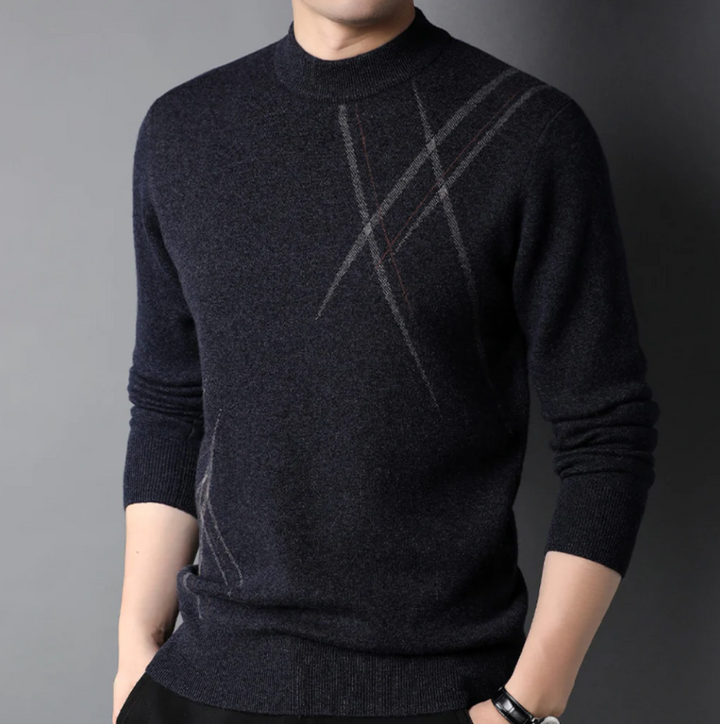 Drune | Slim Fit Wollmischung Abstractmuster Rippkanten