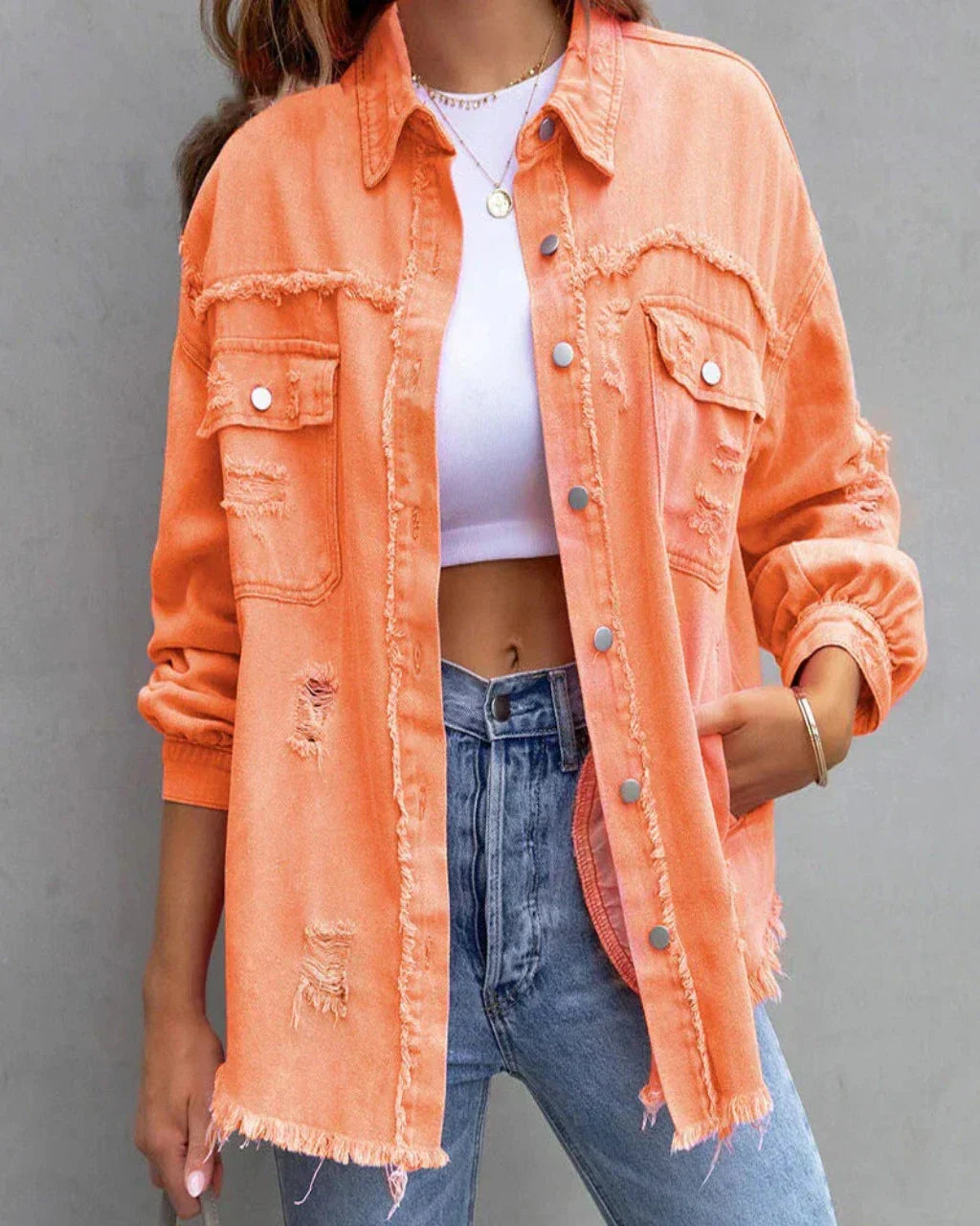Drune | Zerrissene Jeansjacke