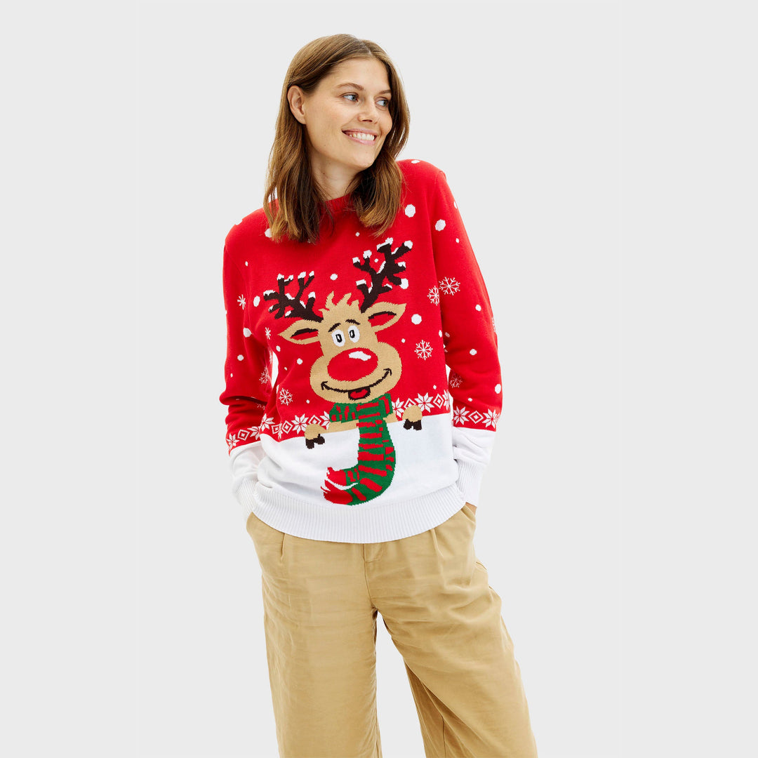 Drune | Rudolfs Weihnachtspullover Rot - Damen