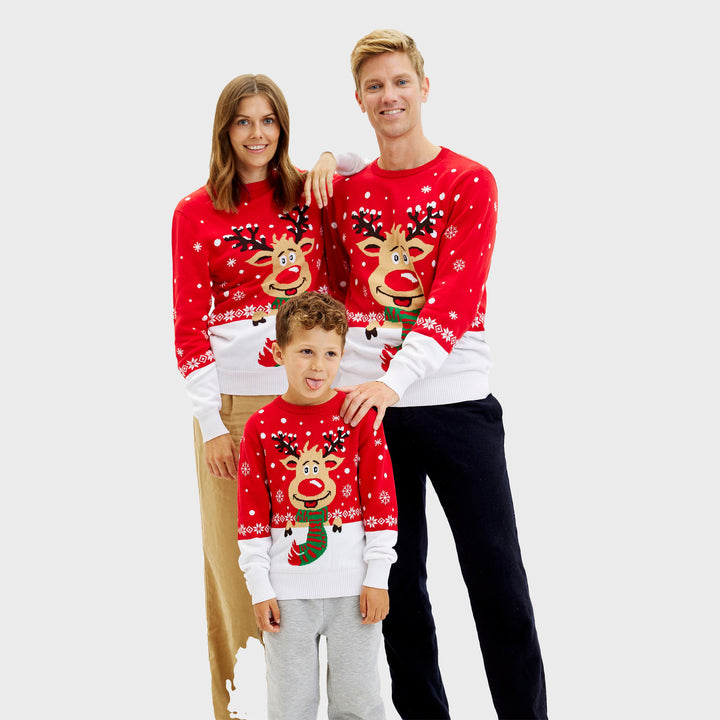 Drune | Rudolfs Weihnachtspullover Rot - Damen