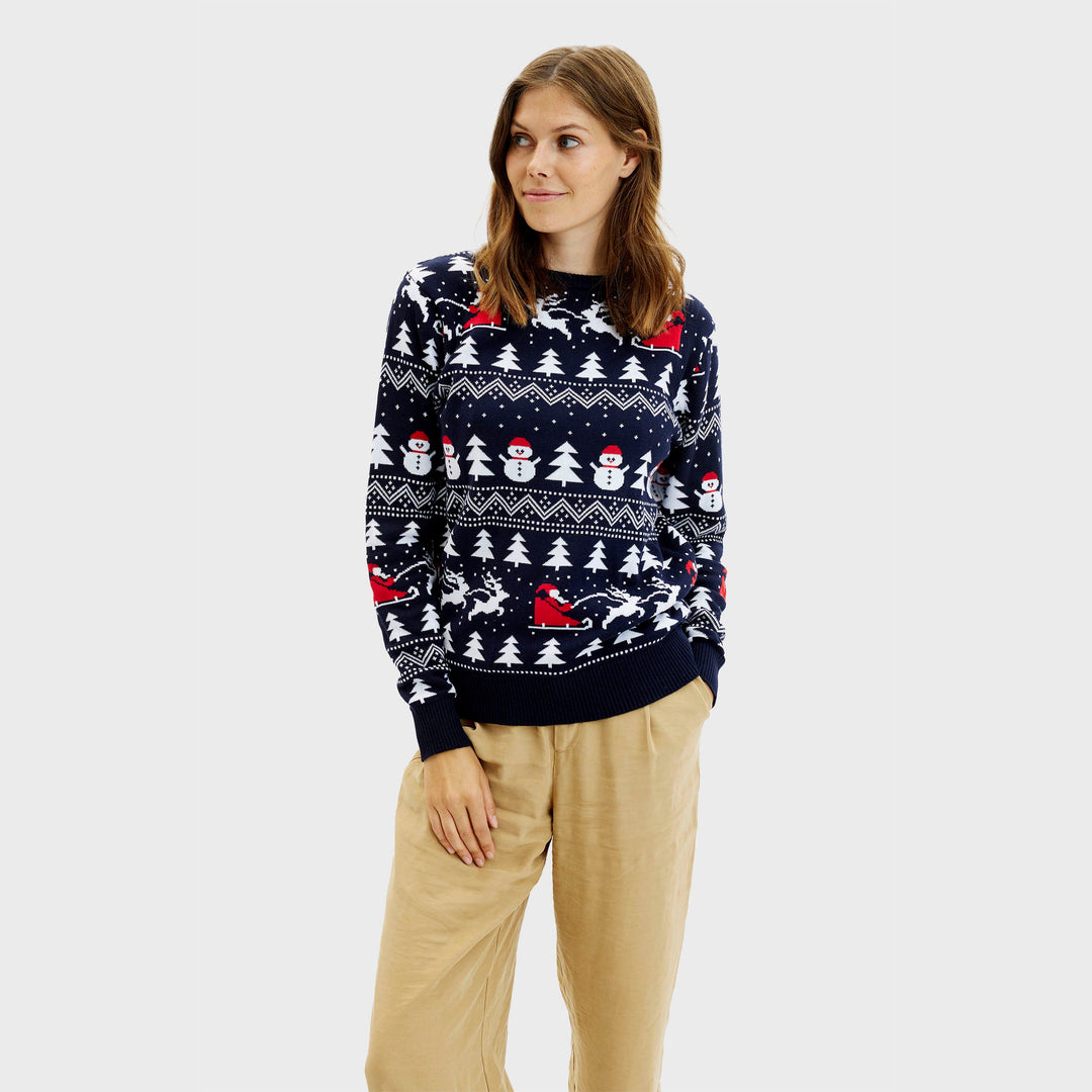 Drune | Der stilvolle WeihnachtsPullover Navy - Damen