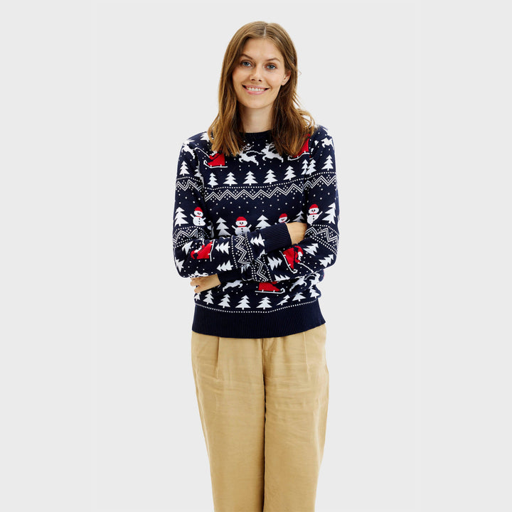 Drune | Der stilvolle WeihnachtsPullover Navy - Damen