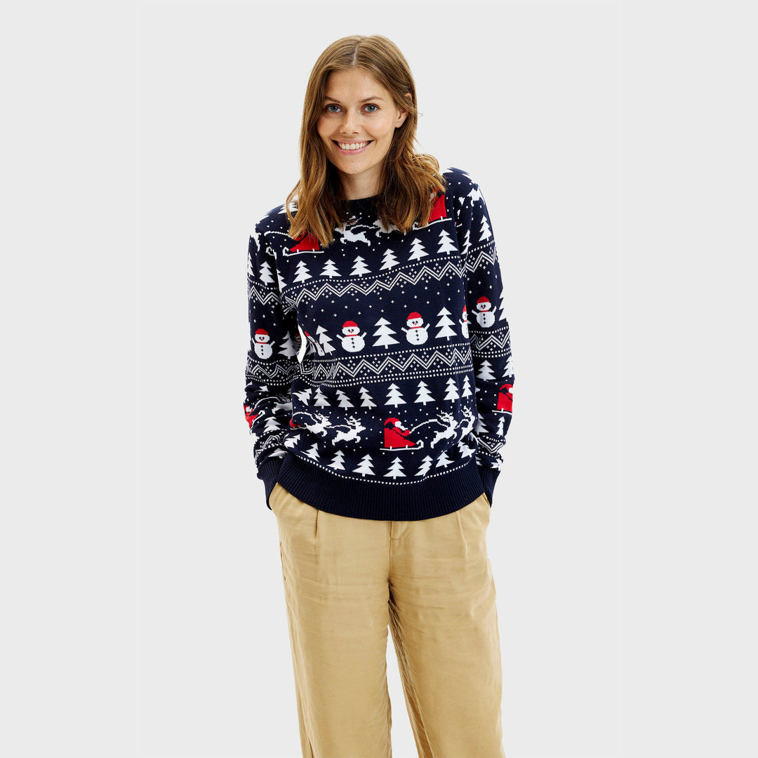 Drune | Der stilvolle WeihnachtsPullover Navy - Damen