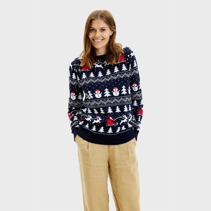 Drune | Der stilvolle WeihnachtsPullover Navy - Damen