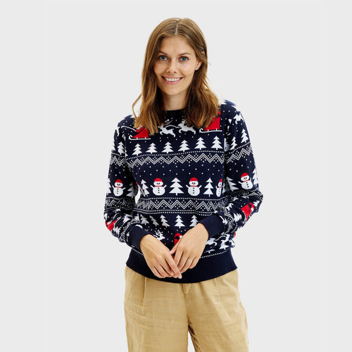 Drune | Der stilvolle WeihnachtsPullover Navy - Damen