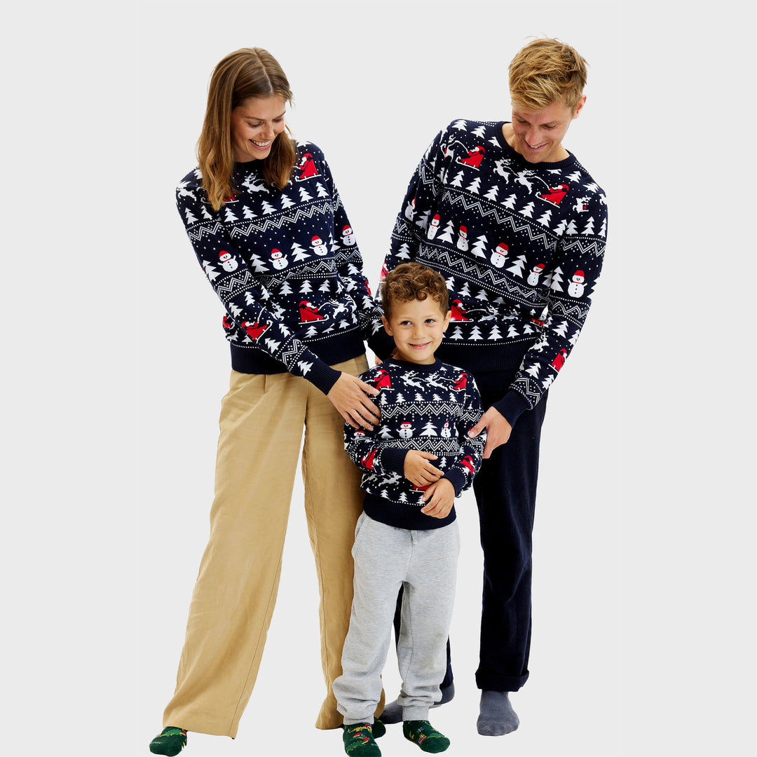Drune | Der stilvolle Weihnachtspullover Navy - Kinder