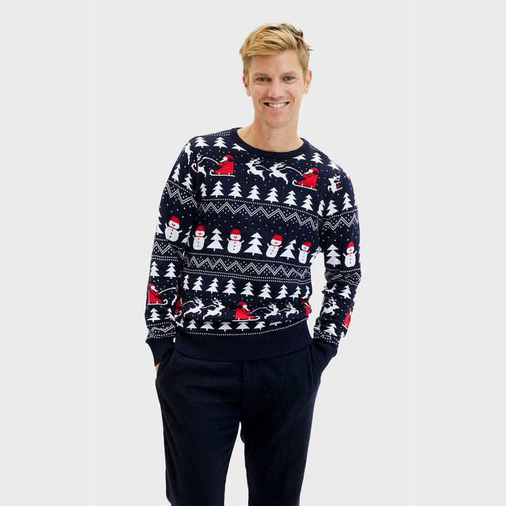 Drune | Der stilvolle Weihnachtspullover Navy - Herren