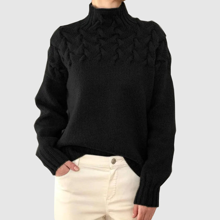 Drune | Kabelstrick Rollkragenpullover mit Langen Ärmeln