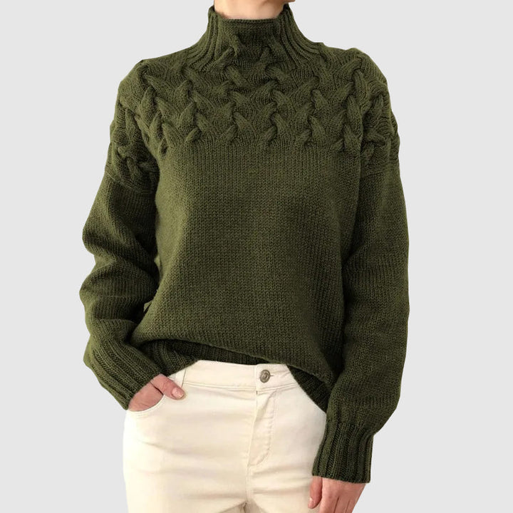 Drune | Kabelstrick Rollkragenpullover mit Langen Ärmeln