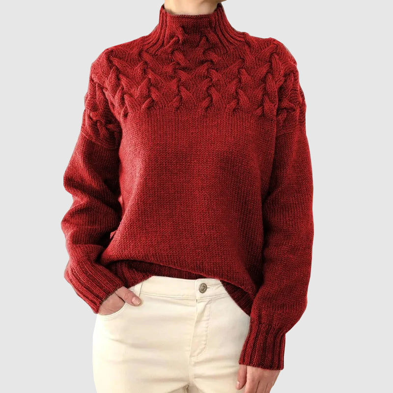 Drune | Kabelstrick Rollkragenpullover mit Langen Ärmeln