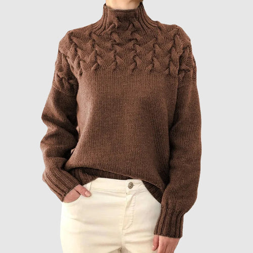 Drune | Kabelstrick Rollkragenpullover mit Langen Ärmeln