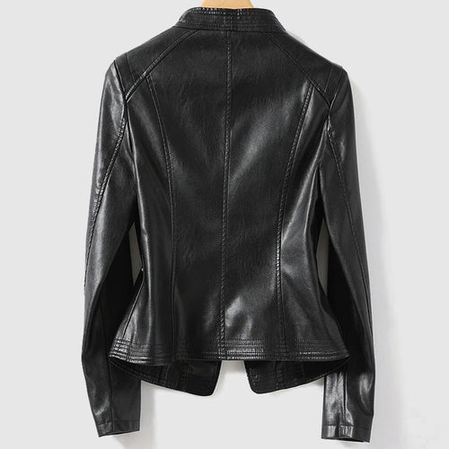 Drune | Vegane Lederjacke mit Reißverschluss für Frauen Umweltfreundliche Materialien
