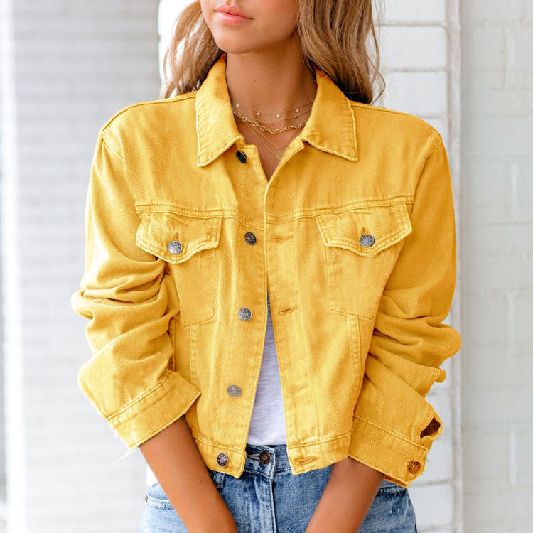 Drune - Einfarbige Denim Jacke