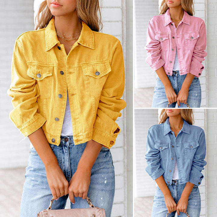 Drune - Einfarbige Denim Jacke