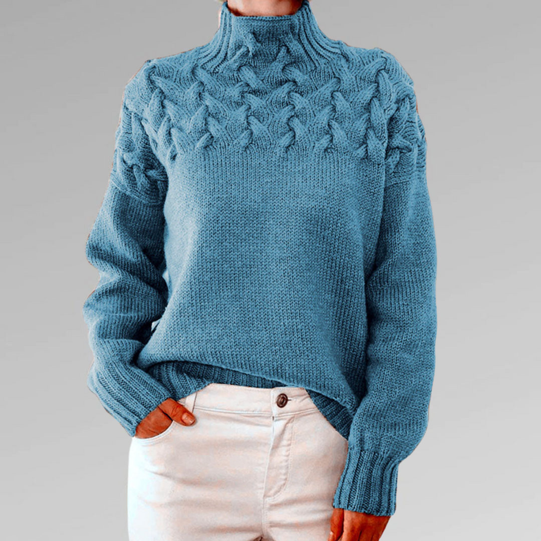 Drune | Damen-Rollkragenpullover mit Zopfmuster