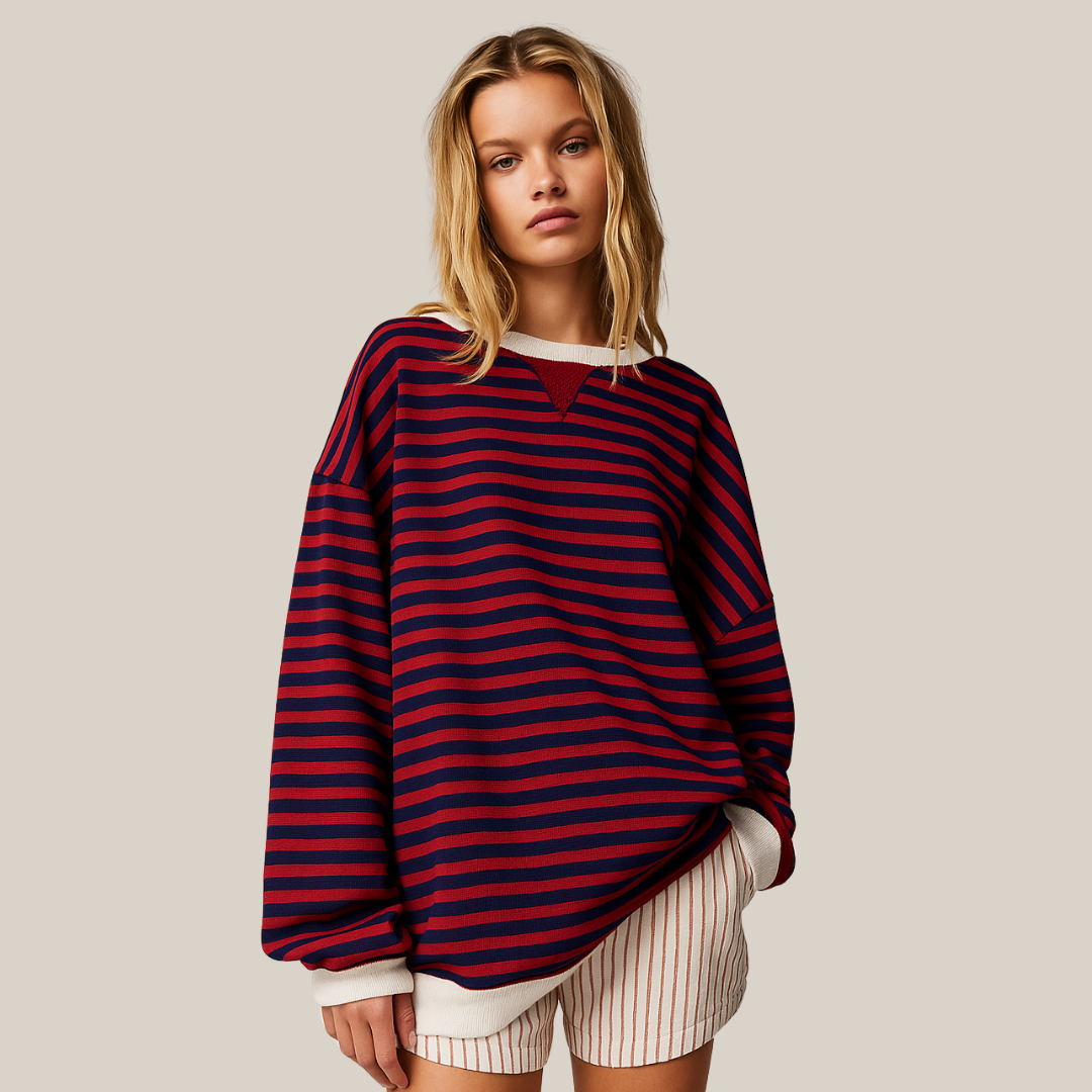 Drune | Oversized Gestreiftes Sweatshirt