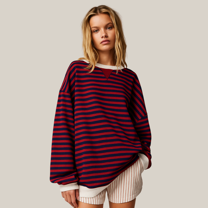 Drune | Oversized Gestreiftes Sweatshirt