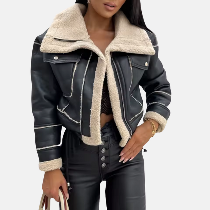 Drune | Aviator Kunstlederjacke
