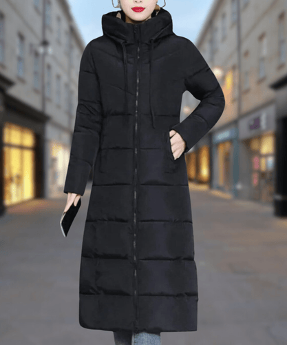 Drune | Gestepptes Puffer Jacket - Kapuze Isolierung - Winterwärme - Elegante Maxilänge