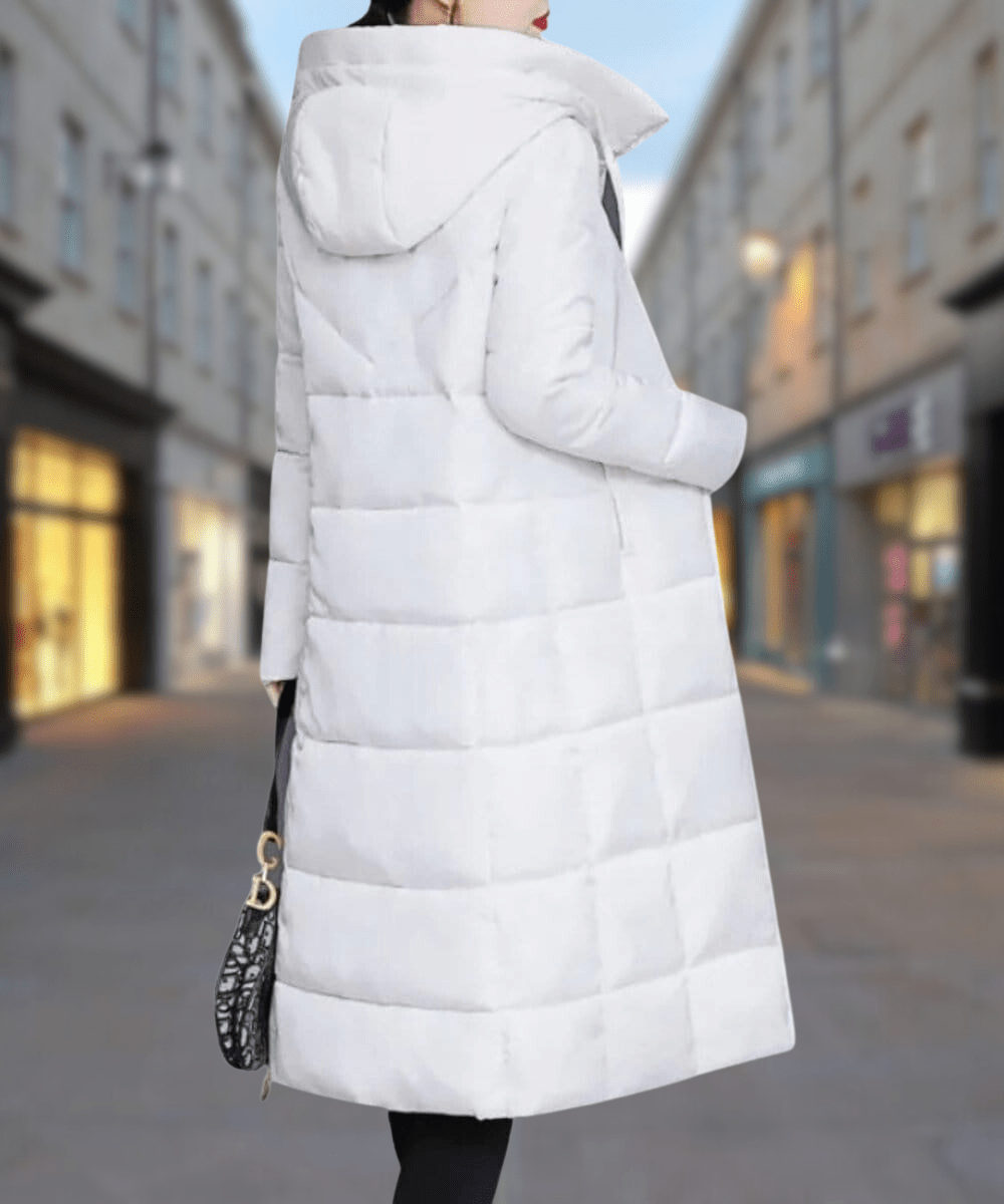 Drune | Gestepptes Puffer Jacket - Kapuze Isolierung - Winterwärme - Elegante Maxilänge