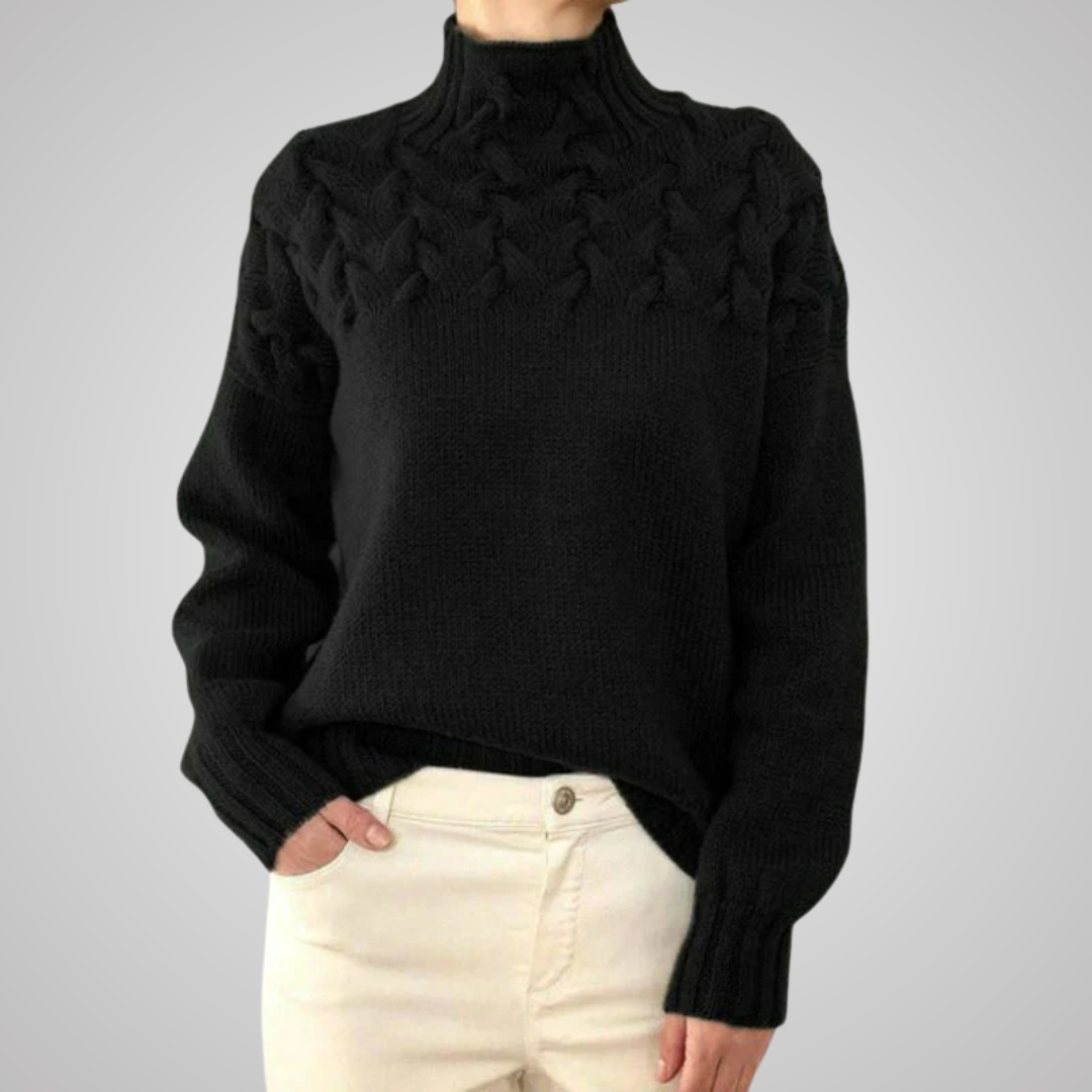 Drune | Strickpullover Hoher Kragen Geflochtenes Muster