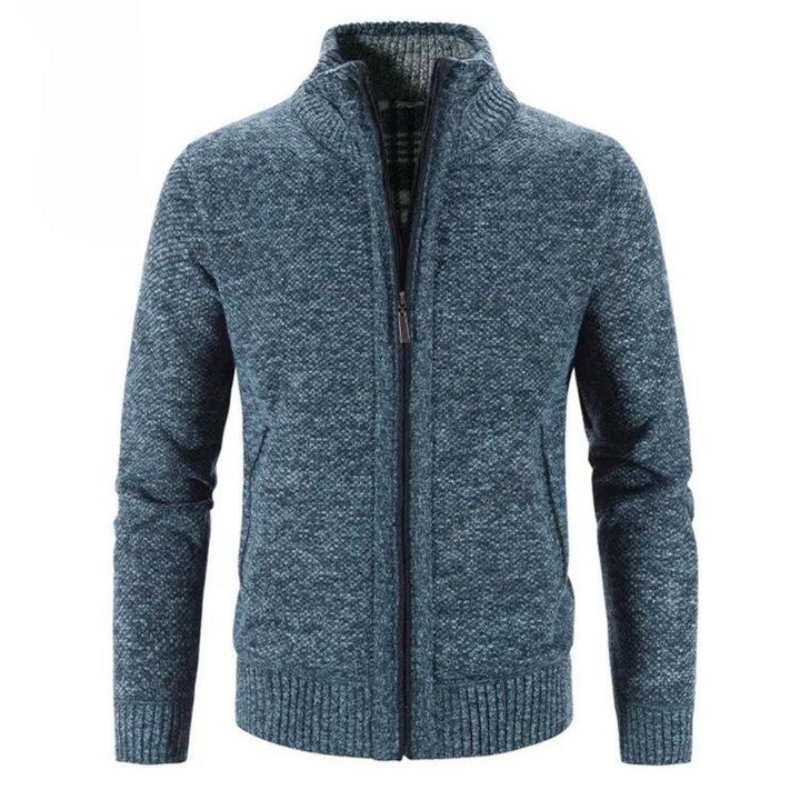 Drune | Strickjacke Weiches Strickmaterial Strukturierte Passform Reißverschluss Stehkragen Rippkanten