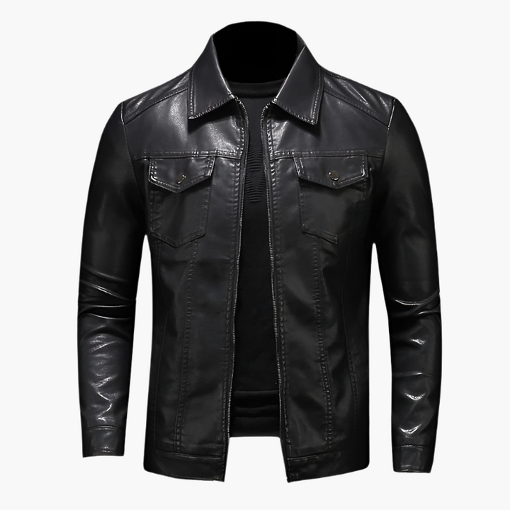 Drune | Kunstlederjacke im klassischen Streetstyle - Elegante Übergangsjacke für Alltag und Freizeit